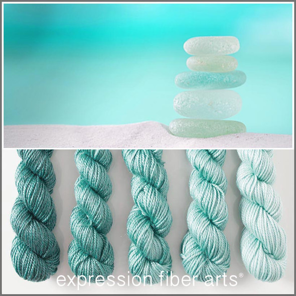 Pre-Order Sea Glass Hues 'LUSTER' WORSTED MINI KIT